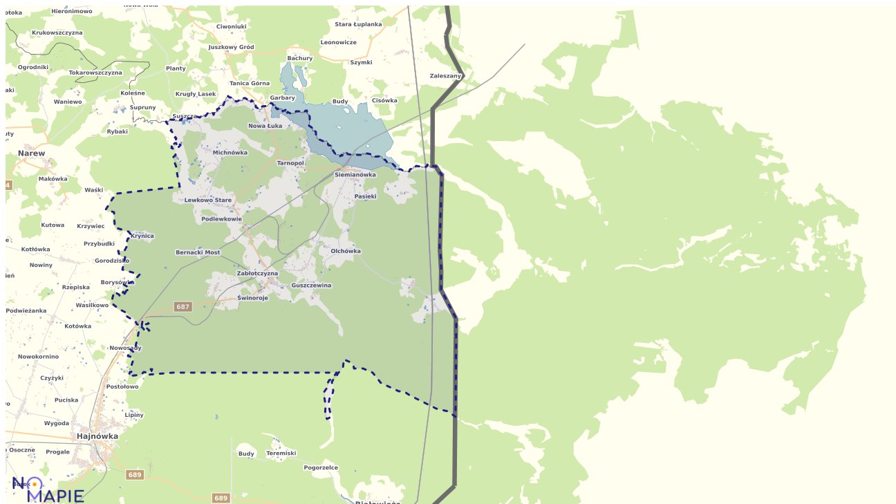 Mapa uzbrojenia terenu Narewki