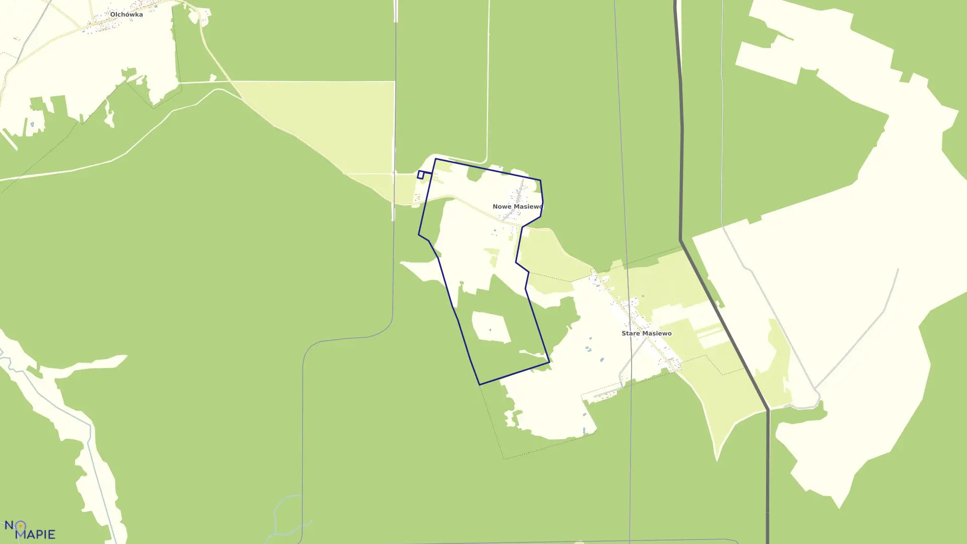 Mapa obrębu MASIEWO NOWE w gminie Narewka