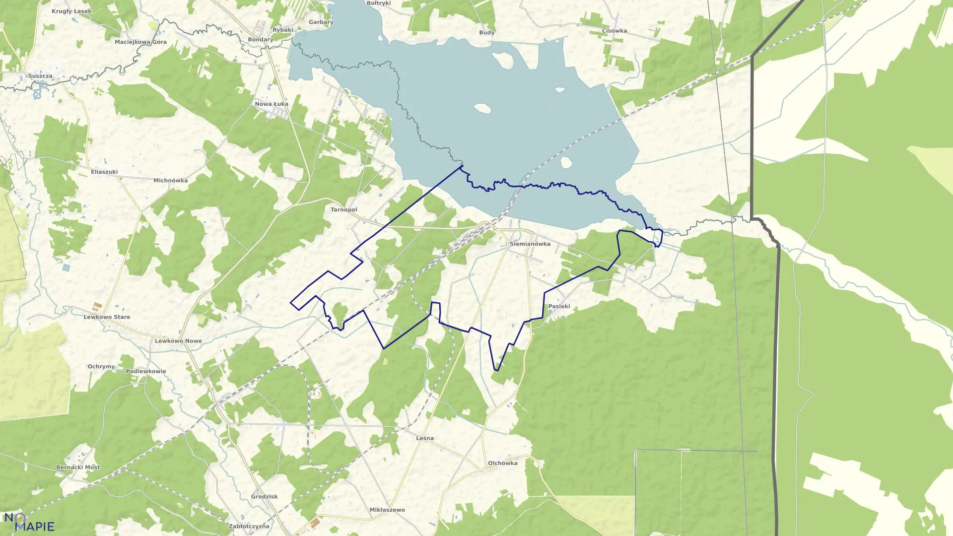 Mapa obrębu SIEMIANÓWKA w gminie Narewka